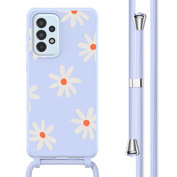 imoshion Siliconen design hoesje met koord Samsung Galaxy A33 - Lila Flower Distance