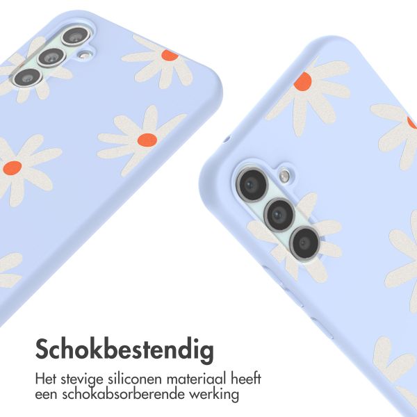 imoshion Siliconen design hoesje met koord Samsung Galaxy A34 (5G) - Lila Flower Distance