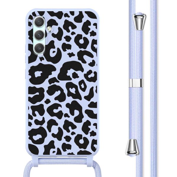 imoshion Siliconen design hoesje met koord Samsung Galaxy A34 (5G) - Animal Lila