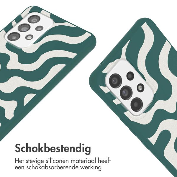 imoshion Siliconen design hoesje met koord Samsung Galaxy A53 - Petrol Green Groovy