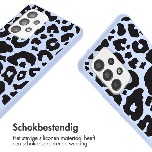 imoshion Siliconen design hoesje met koord Samsung Galaxy A53 - Animal Lila