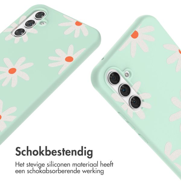 imoshion Siliconen design hoesje met koord Samsung Galaxy A54 (5G) - Green Flower Distance