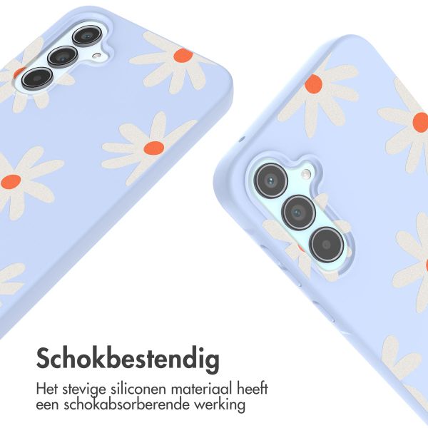 imoshion Siliconen design hoesje met koord Samsung Galaxy A55 - Lila Flower Distance