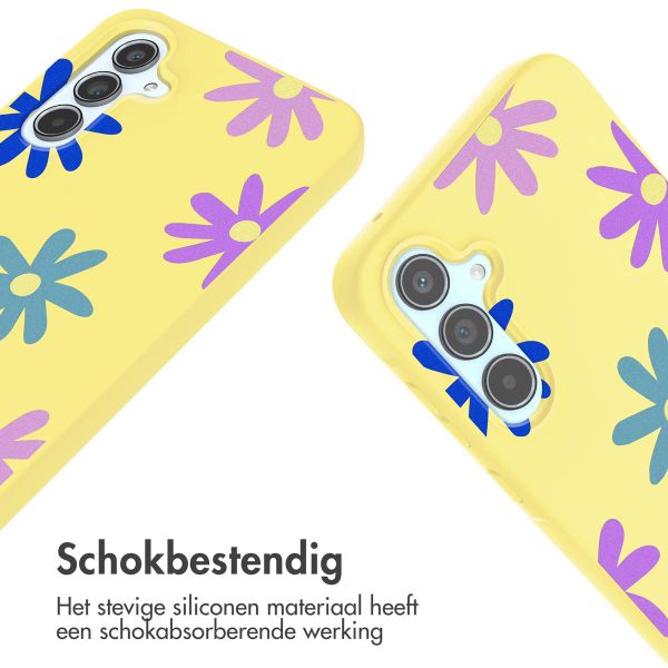 imoshion Siliconen design hoesje met koord Samsung Galaxy A55 - Yellow Flower Distance