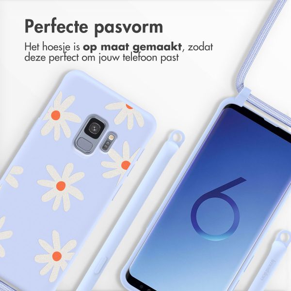 imoshion Siliconen design hoesje met koord Samsung Galaxy S9 - Lila Flower Distance