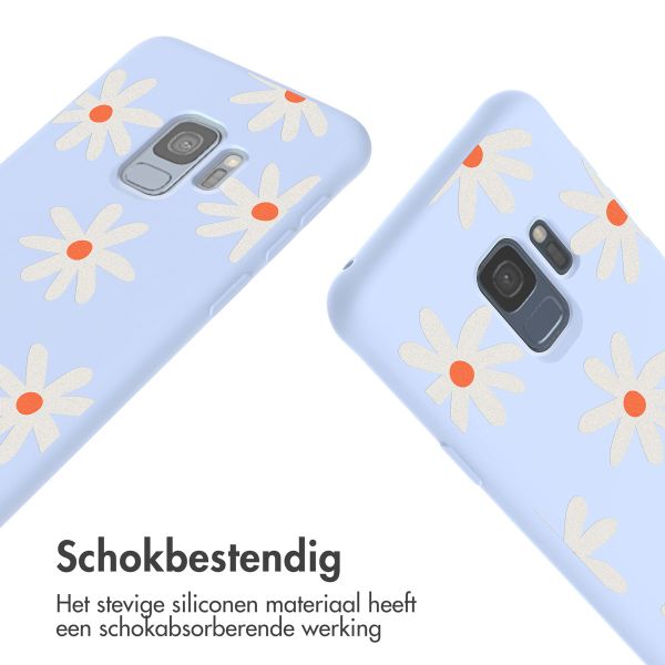 imoshion Siliconen design hoesje met koord Samsung Galaxy S9 - Lila Flower Distance