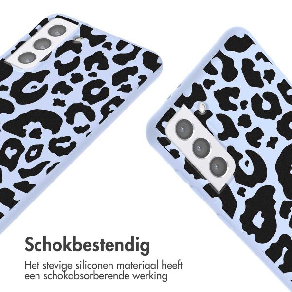 imoshion Siliconen design hoesje met koord Samsung Galaxy S21 - Animal Lila