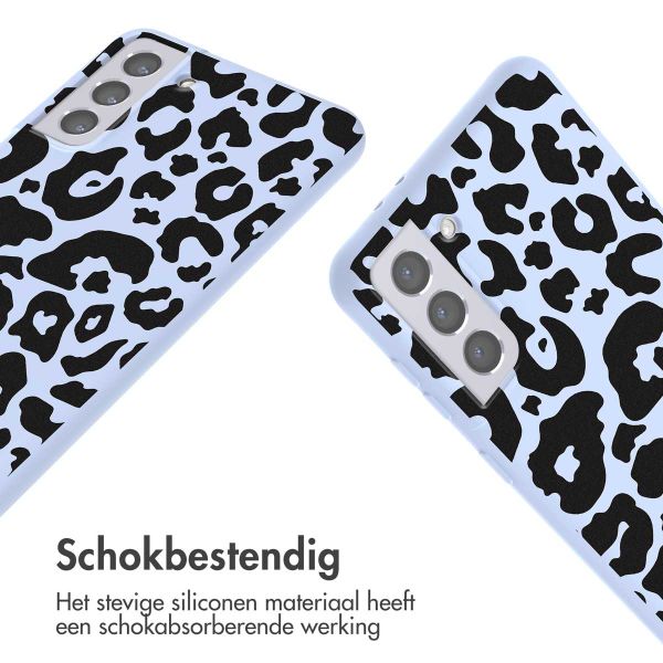 imoshion Siliconen design hoesje met koord Samsung Galaxy S21 Plus - Animal Lila