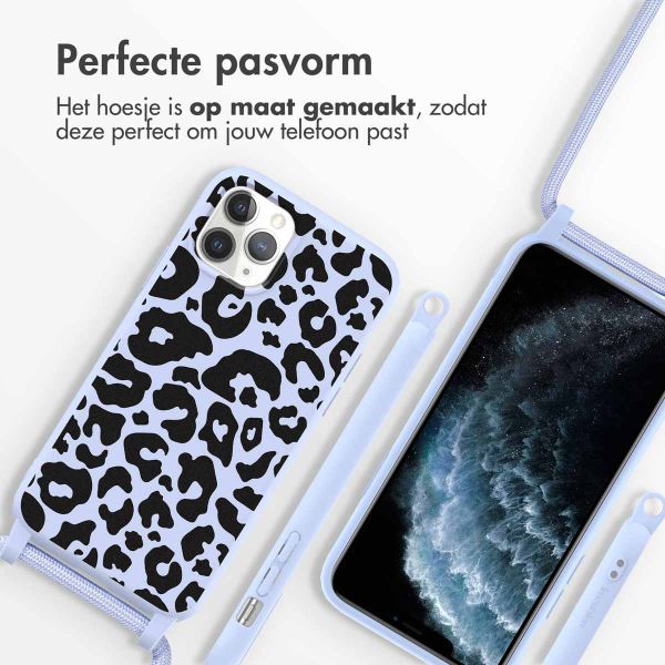 imoshion Siliconen design hoesje met koord iPhone 11 Pro - Animal Lila