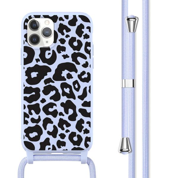 imoshion Siliconen design hoesje met koord iPhone 11 Pro - Animal Lila