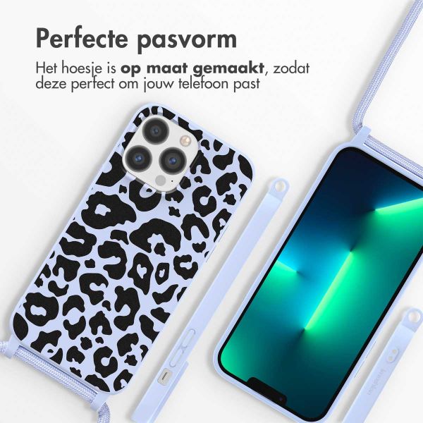 imoshion Siliconen design hoesje met koord iPhone 13 Pro - Animal Lila