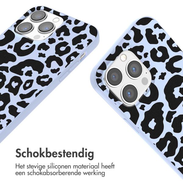 imoshion Siliconen design hoesje met koord iPhone 13 Pro - Animal Lila