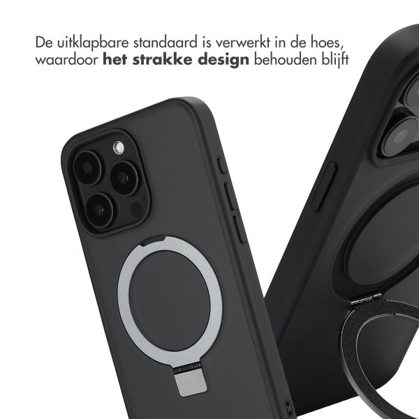 Accezz Ring Stand Backcover met MagSafe iPhone 15 Pro Max - Zwart