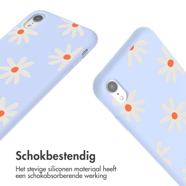 imoshion Siliconen design hoesje met koord iPhone Xr - Lila Flower Distance