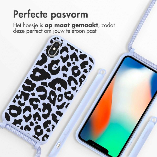 imoshion Siliconen design hoesje met koord iPhone X / Xs - Animal Lila