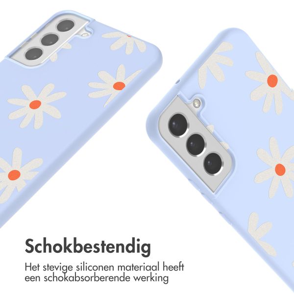 imoshion Siliconen design hoesje met koord Samsung Galaxy S22 Plus - Lila Flower Distance