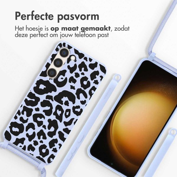 imoshion Siliconen design hoesje met koord Samsung Galaxy S23 - Animal Lila