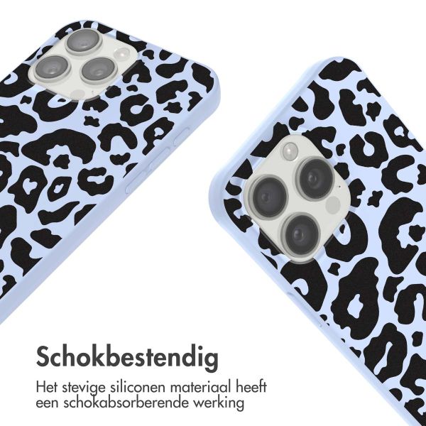 imoshion Siliconen design hoesje met koord iPhone 15 Pro - Animal Lila