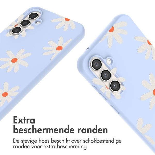 imoshion Siliconen design hoesje met koord Samsung Galaxy S23 FE - Lila Flower Distance