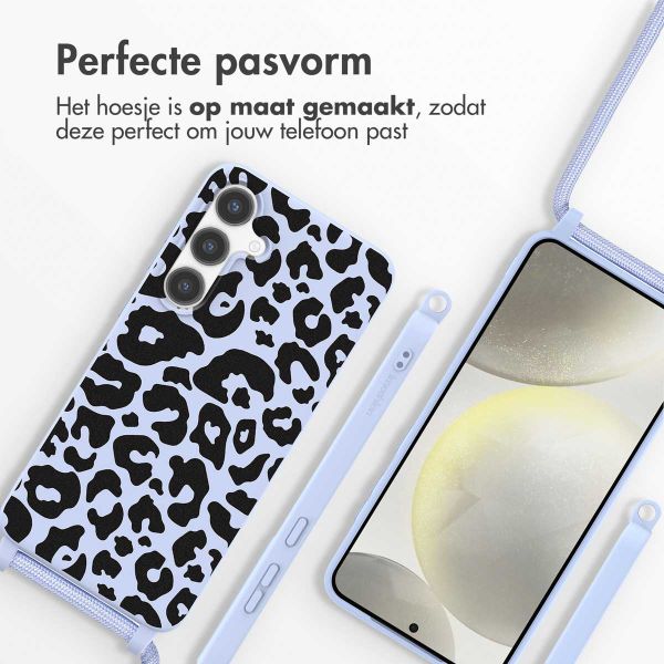 imoshion Siliconen design hoesje met koord Samsung Galaxy S24 Plus - Animal Lila