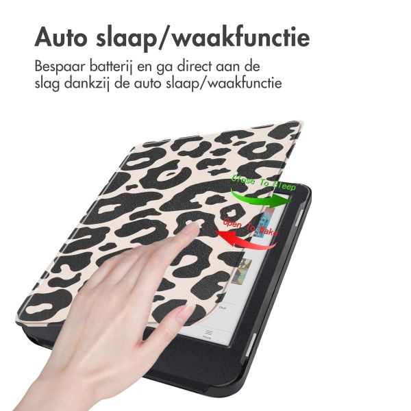 imoshion Design Slim Hard Case Sleepcover Kobo Clara Colour / Kobo Clara BW - Leopard