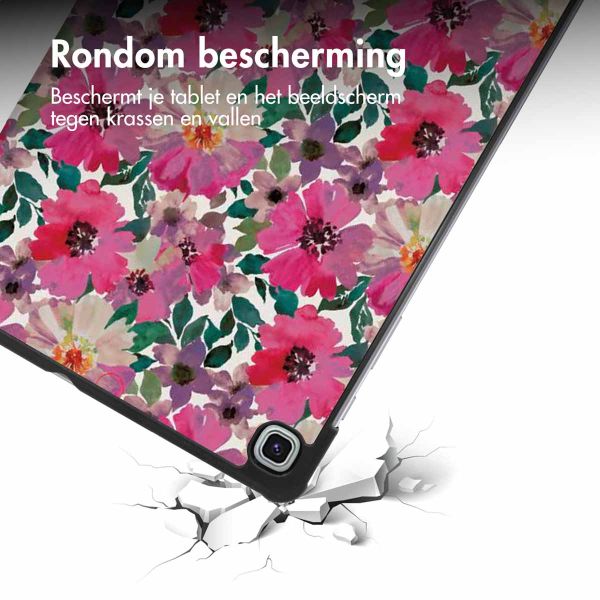 iMoshion Trifold Design Bookcase Samsung Galaxy Tab S6 Lite (2020-2024) - Floral Water Color