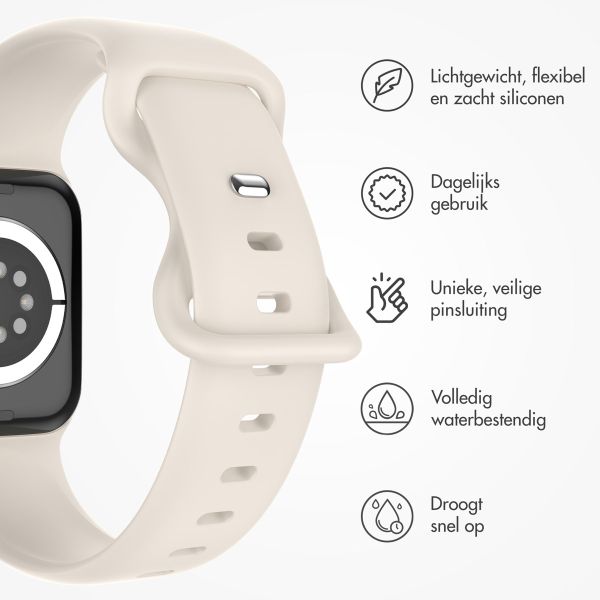 imoshion Siliconen⁺ bandje Apple Watch Series 1-9 / SE - 38/40/41 mm / Series 10 - 42 mm - Sterrenlicht - Maat S/M