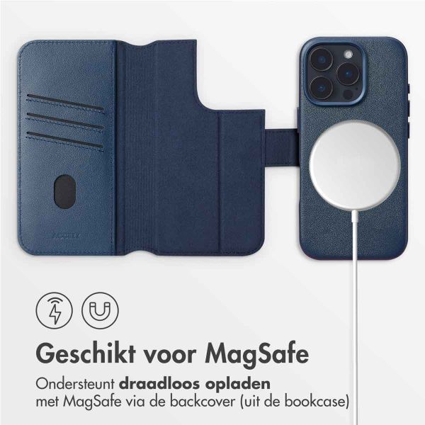 Accezz Leather Bookcase 2-in-1 met MagSafe iPhone 16 Pro Max - Nightfall Blue