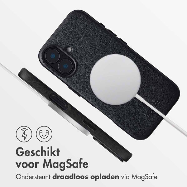 Accezz MagSafe Leather Backcover iPhone 16 - Onyx Black