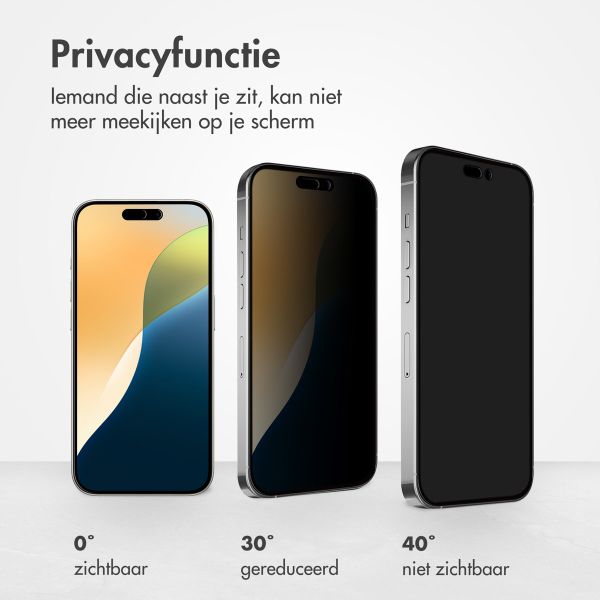 Accezz Gehard Glas Privacy Screenprotector iPhone 16 Pro