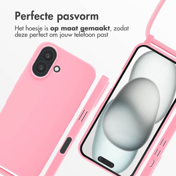 imoshion Siliconen hoesje met koord iPhone 16 - Roze