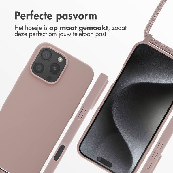 imoshion Siliconen hoesje met koord iPhone 16 Pro Max - Sand Pink