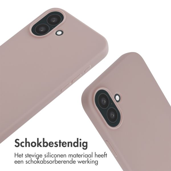 imoshion Siliconen hoesje met koord iPhone 16 Plus - Sand Pink