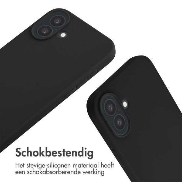 imoshion Siliconen hoesje met koord iPhone 16 Plus - Zwart