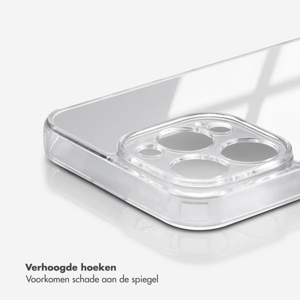 Selencia Mirror Backcover iPhone 15 Pro Max - Hoesje met spiegel - Zilver