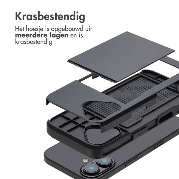 imoshion Backcover met pasjeshouder iPhone 16 - Zwart