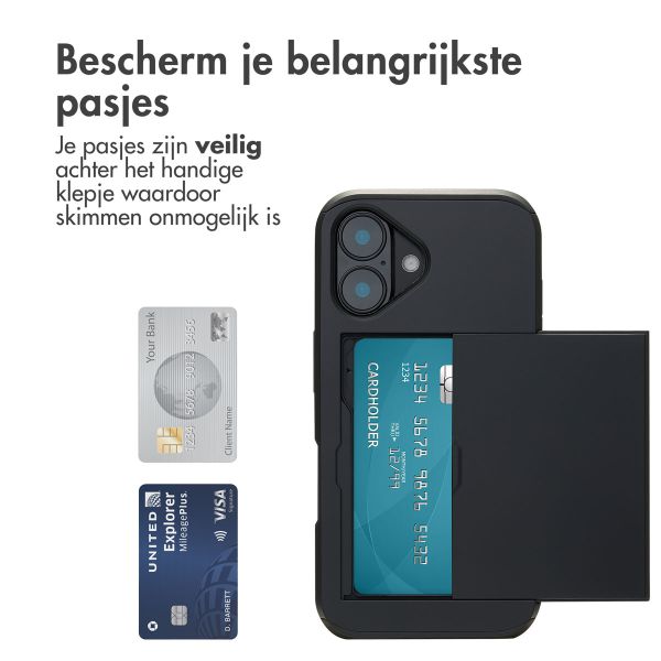 imoshion Backcover met pasjeshouder iPhone 16 - Zwart