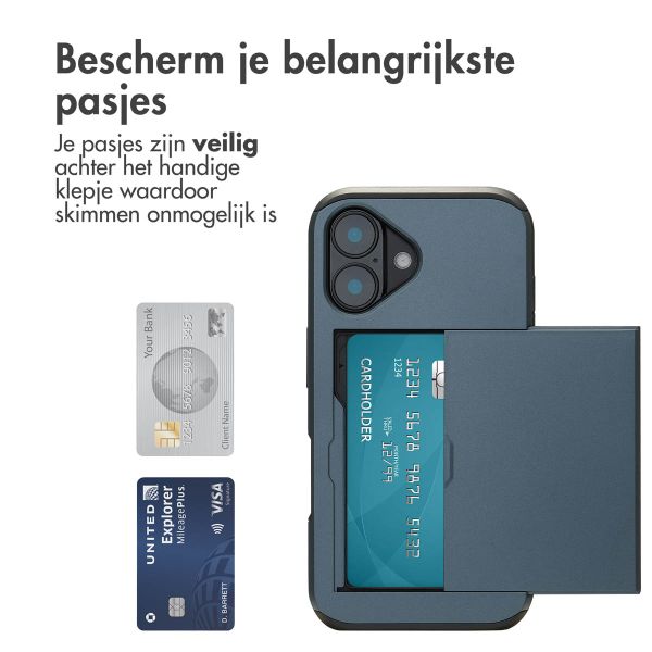 imoshion Backcover met pasjeshouder iPhone 16 - Donkerblauw