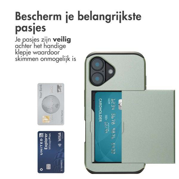 imoshion Backcover met pasjeshouder iPhone 16 - Groen