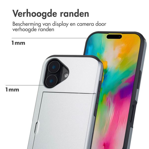 imoshion Backcover met pasjeshouder iPhone 16 - Grijs