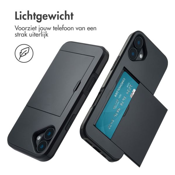 imoshion Backcover met pasjeshouder iPhone 16 Plus - Zwart