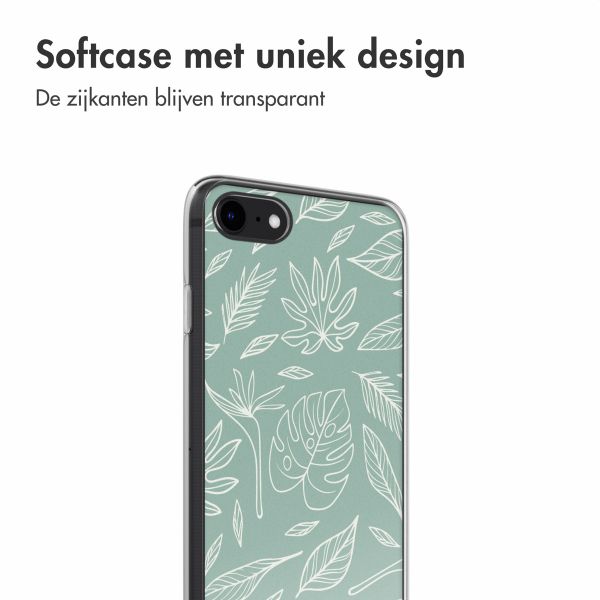 imoshion Design hoesje iPhone SE (2022 / 2020) / 8 / 7 - Leaves Line-Art