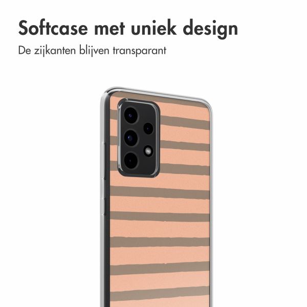 imoshion Design hoesje Samsung Galaxy A52(s) (5G/4G) - Striped Peach Reverse