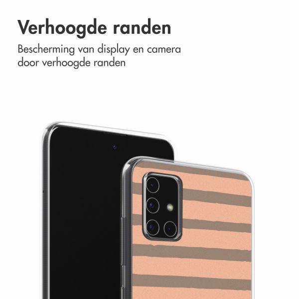 imoshion Design hoesje Samsung Galaxy A51 - Striped Peach Reverse