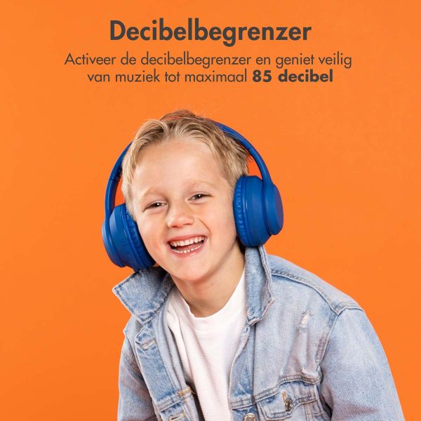 imoshion Kids LED Light Bluetooth Headphones - Kinder koptelefoon met decibelbegrenzer - Draadloze koptelefoon + AUX kabel - Cobalt Blue