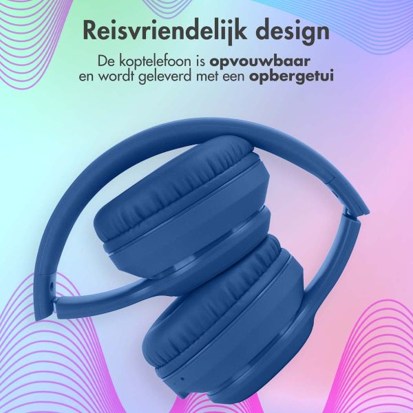 imoshion Kids LED Light Bluetooth Headphones - Kinder koptelefoon met decibelbegrenzer - Draadloze koptelefoon + AUX kabel - Cobalt Blue