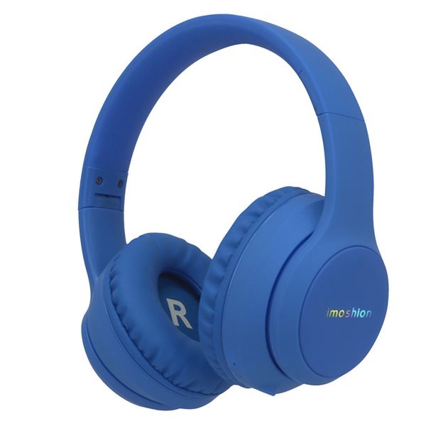 imoshion Kids LED Light Bluetooth Headphones - Kinder koptelefoon met decibelbegrenzer - Draadloze koptelefoon + AUX kabel - Cobalt Blue