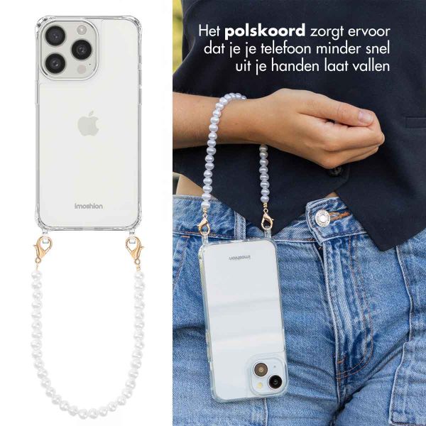 imoshion Backcover met koord + armband iPhone 15 Pro - Parels