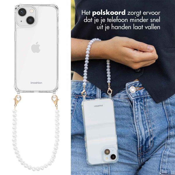 imoshion Backcover met koord + armband iPhone 14 - Parels