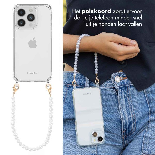 imoshion Backcover met koord + armband iPhone 14 Pro - Parels